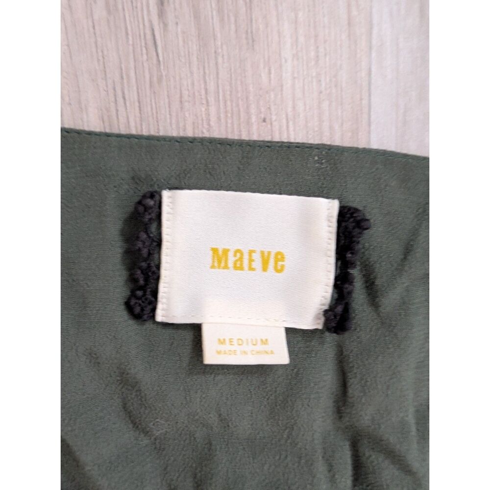 Anthropologie Maeve Lene Faux Wrap Dress in Moss Green, Medium (A9) - Picture 4 of 7